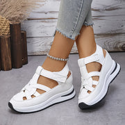 Women’s White Platform Sandals with Adjustable Straps for Summer Wear