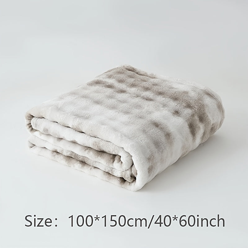 Manta de pelo sintético con estampado tie-dye, suave y reversible, acogedora y cómoda para sofá, cama y sala de estar