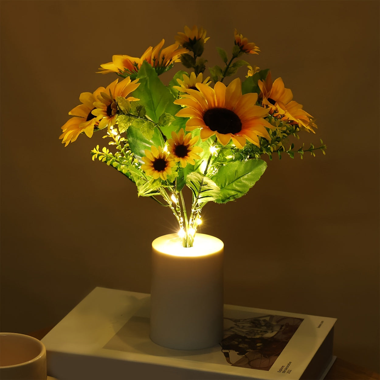 Sunflower Night Light Battery Operated for Living Room Bedroom Decorative Lamp