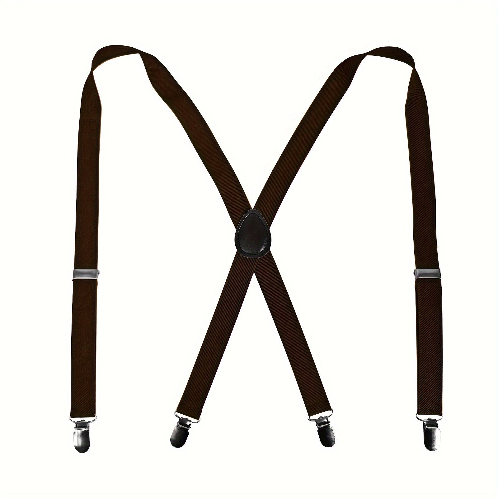 Мужские черные подтяжки X-Back с 4 зажимами, регулируемыми эластичными ремешками и металлическими зажимами