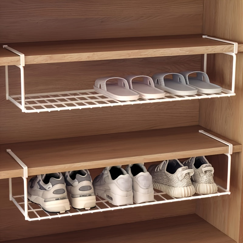 Metal Foldable Shoe Organizer Rack Space-Saving Closet Bedroom Dorm Storage