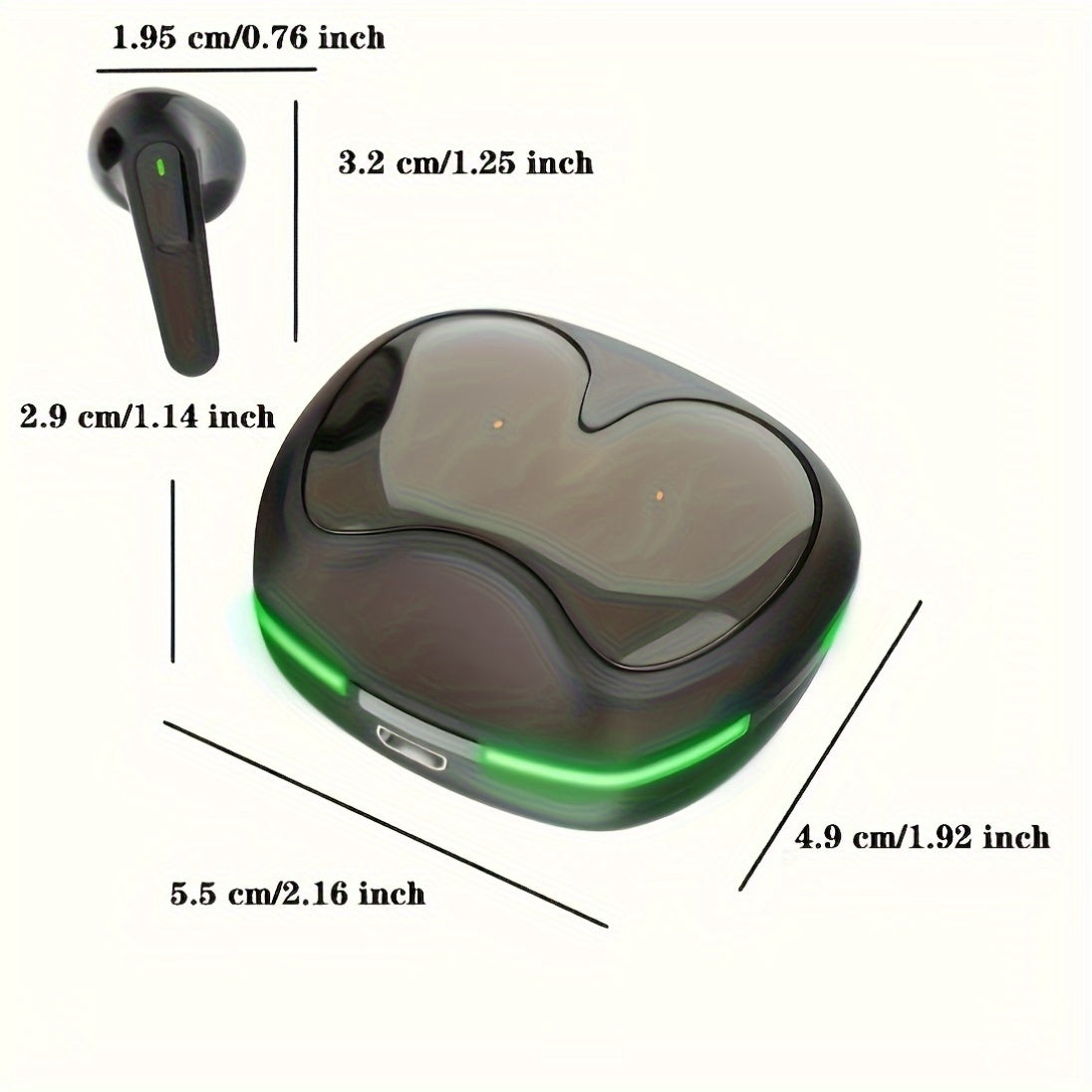 Wireless LED Touch In-Ear TWS Earbuds for IOS Android with Rechargeable Battery