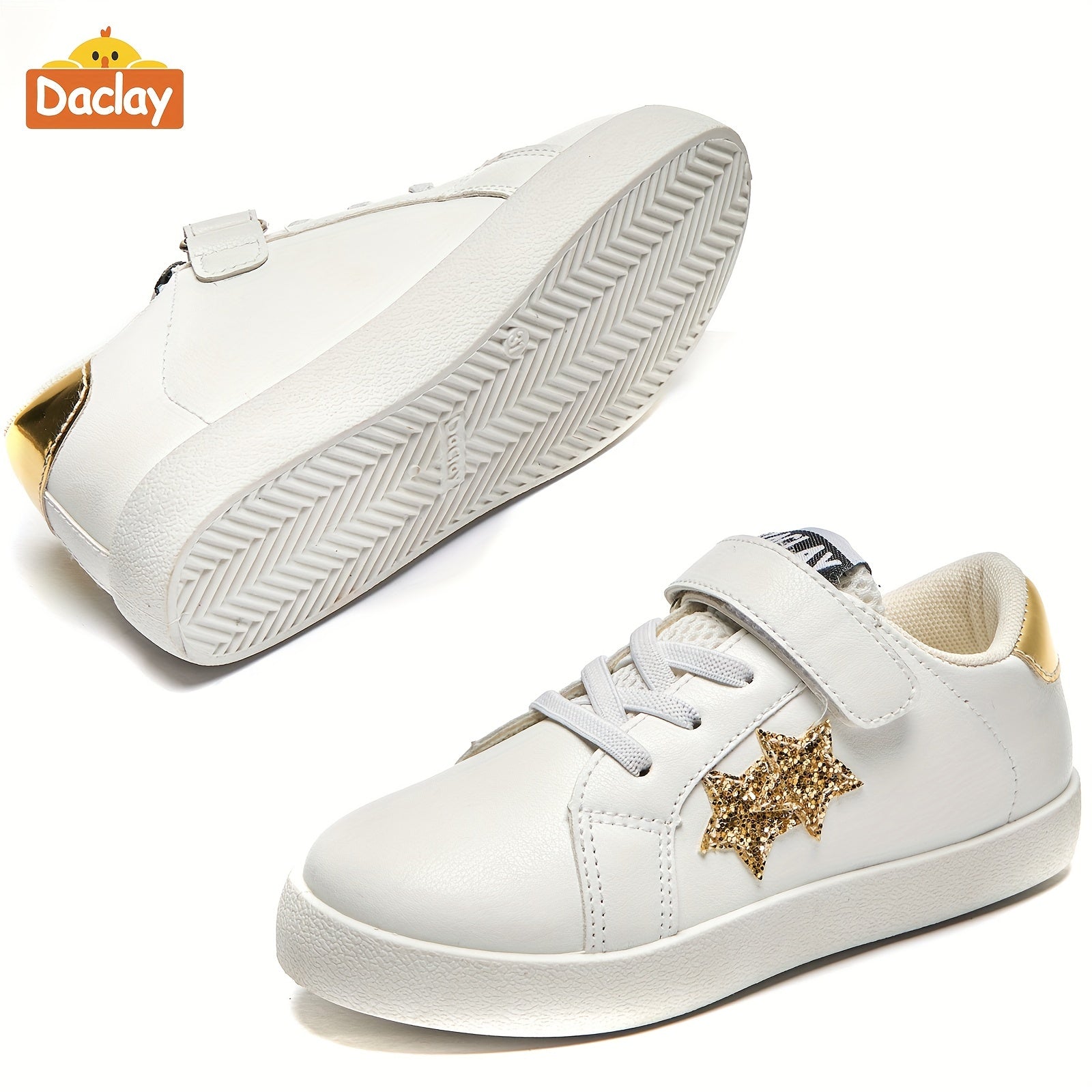 Kids Running Shoes Boys Girls Casual Sneakers with Stars Low Top PU Sole