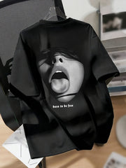 Women's Casual T-Shirt Short Sleeve Crew Neck Polyester Blend Summer Portrait Print