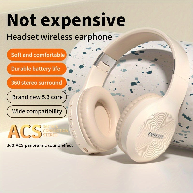 Auriculares deportivos inalámbricos sobre la oreja con sonido de alta fidelidad, control de volumen para tablets, PCs, televisores y teléfonos