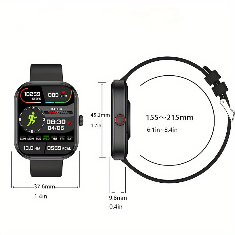 2024 Smart Watch HD Display Full Touch Screen Call Text Fitness Tracker Pedometer