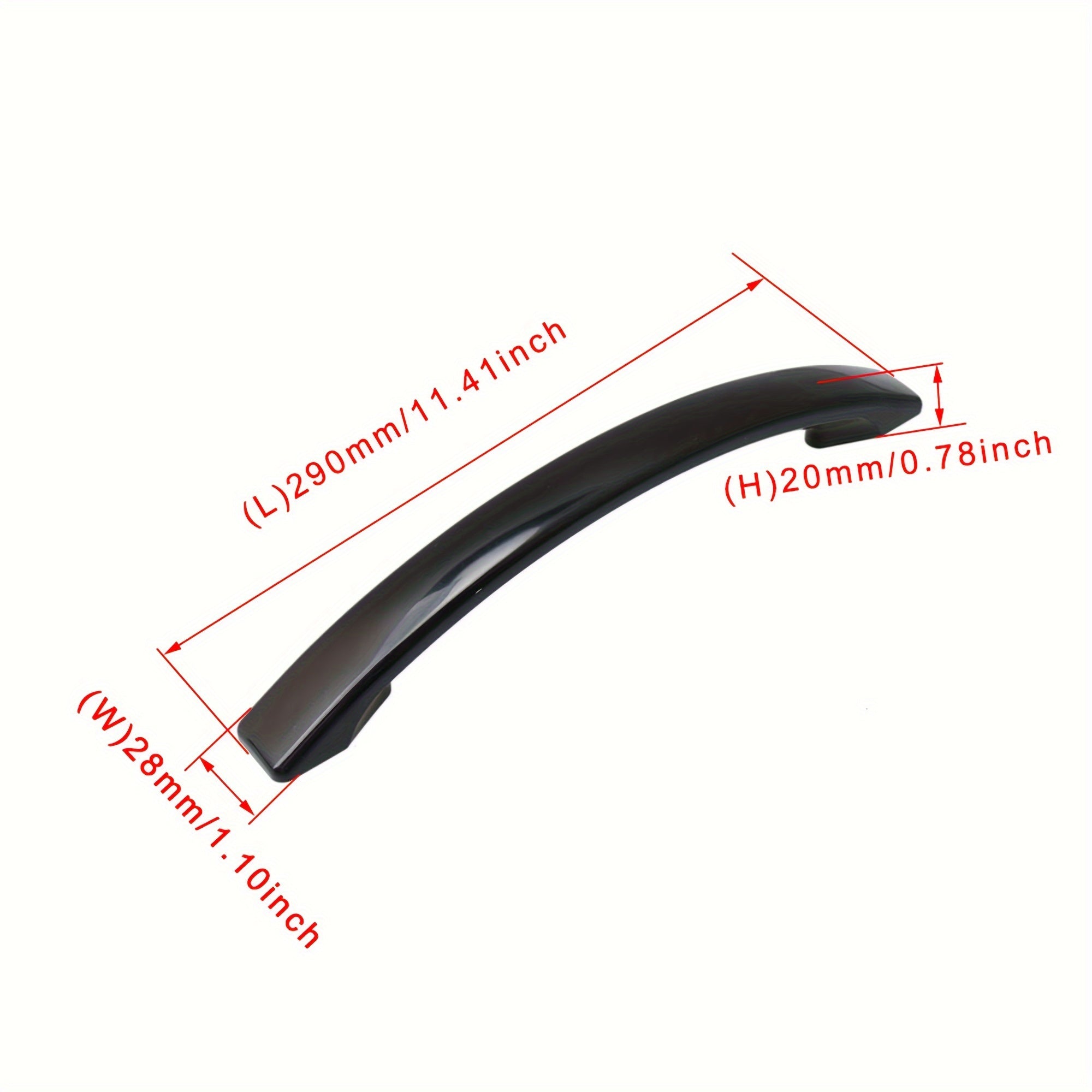 Black Plastic Microwave Oven Handle with Secure Attachment and Easy Access