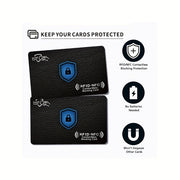 2 yoki 4 RFID/NFC blokirovka kartalari erkaklar va ayollar uchun shaxsiy ma'lumotlarni o'g'irlashdan himoya qilish uchun. Hamyonlar uchun ultra ingichka va zamonaviy dizayn.