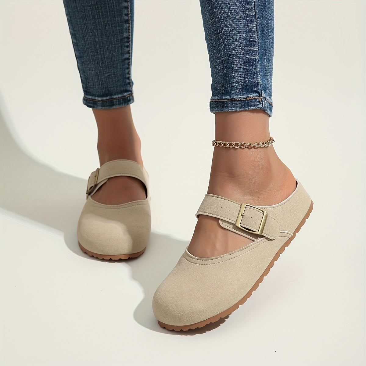 Women's Slip-On Platform Sandals with Adjustable Buckle Yellow Casual Comfort