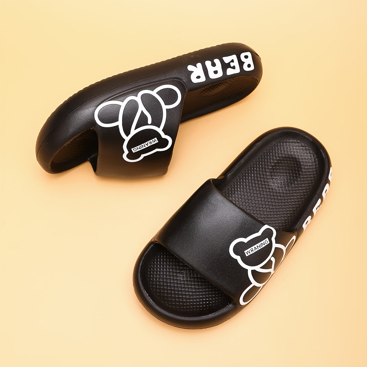 Kids' Cartoon Bear Slides Non-slip EVA Sandals for Beach Bathroom Boys Girls