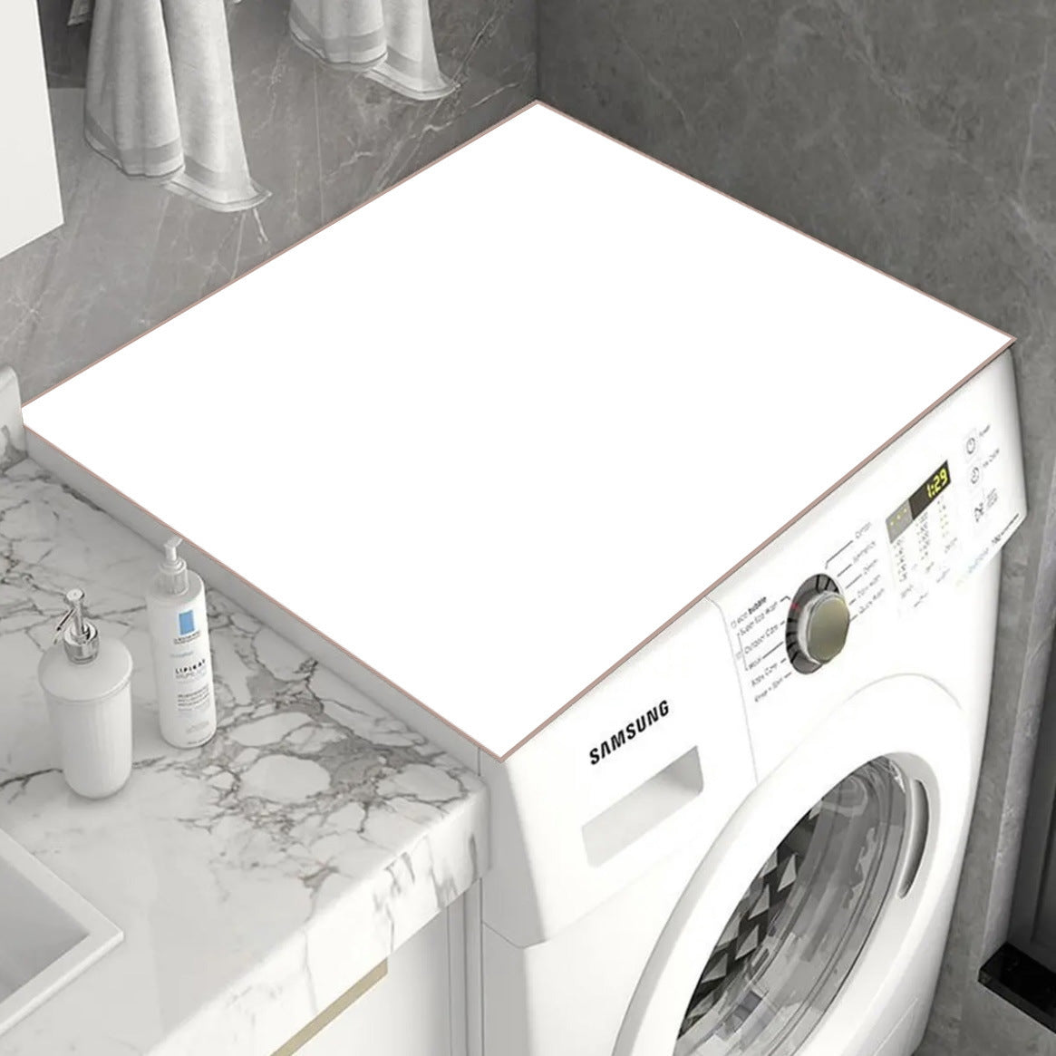 Anti-Slip Washing Machine Cover Pad Dustproof Absorbent Durable for Home Appliances