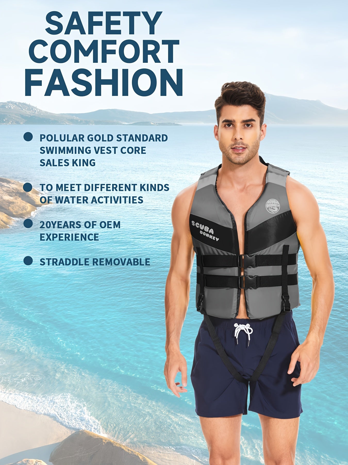 Plus Size Women's Swimming Vest Buoyancy Aid for Kayaking and Boating