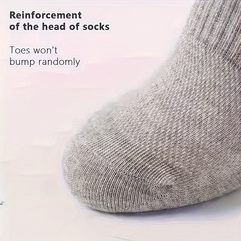 5pc Athletic Ankle Socks Men Women Breathable Polyester Sport Letter Pattern