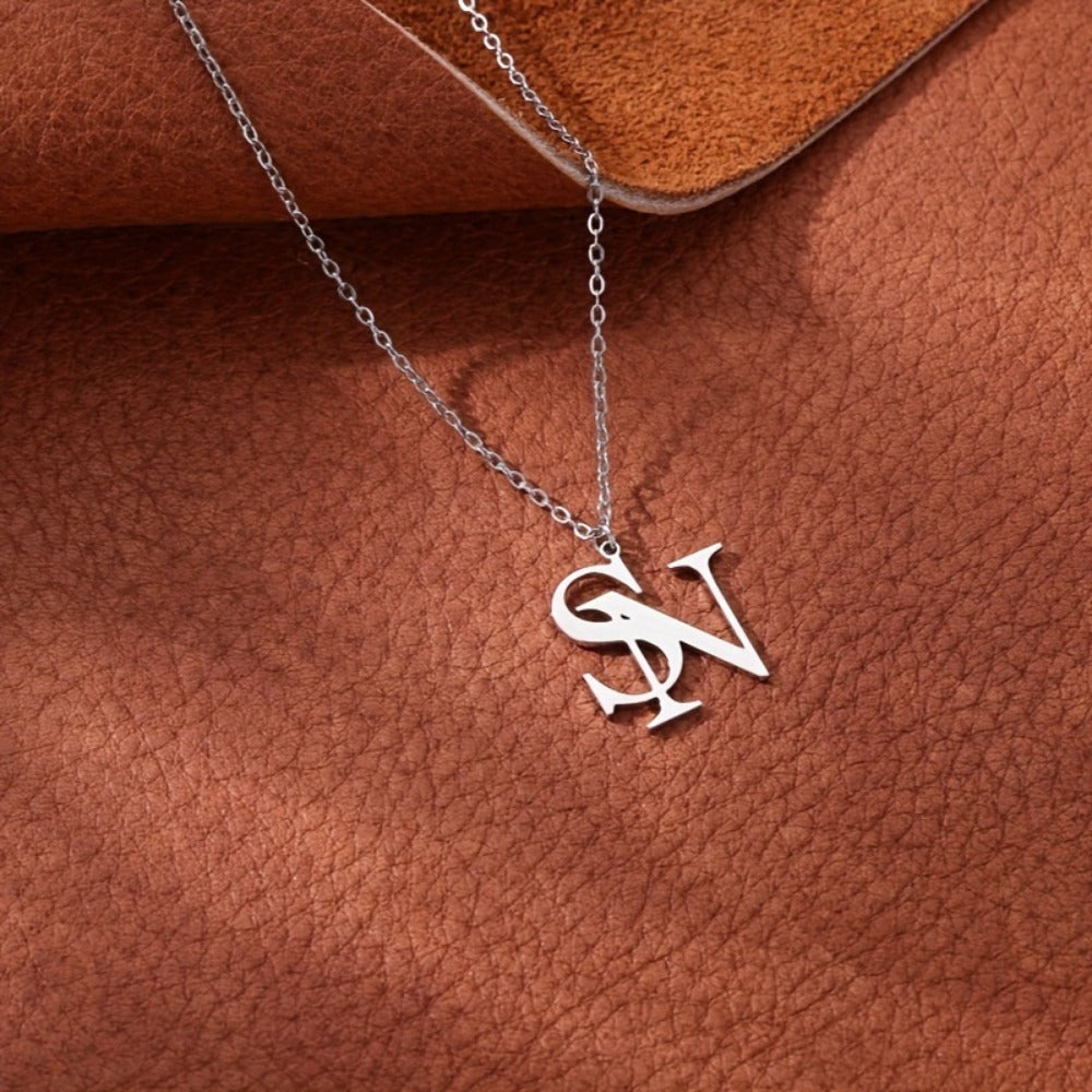 Women’s Custom Initial Necklace Stainless Steel Personalized Letter Pendant Gift Jewelry