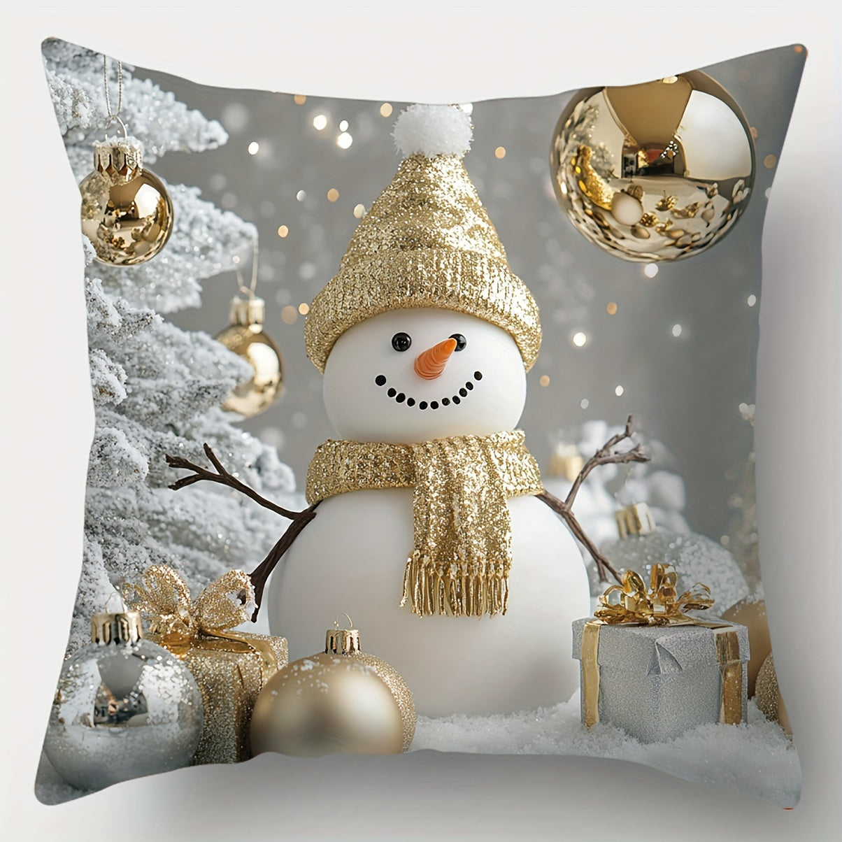 Juego de 4 fundas de almohada navideñas 45x45 cm decoración decorativa para sofá y habitación