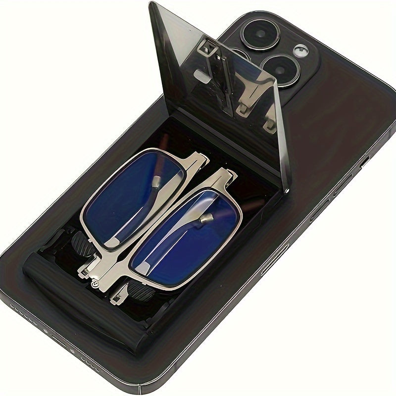 Rectangular Full Rim Reading Glasses Men Women Anti-Blue Light Metal Frame Mirror Coating