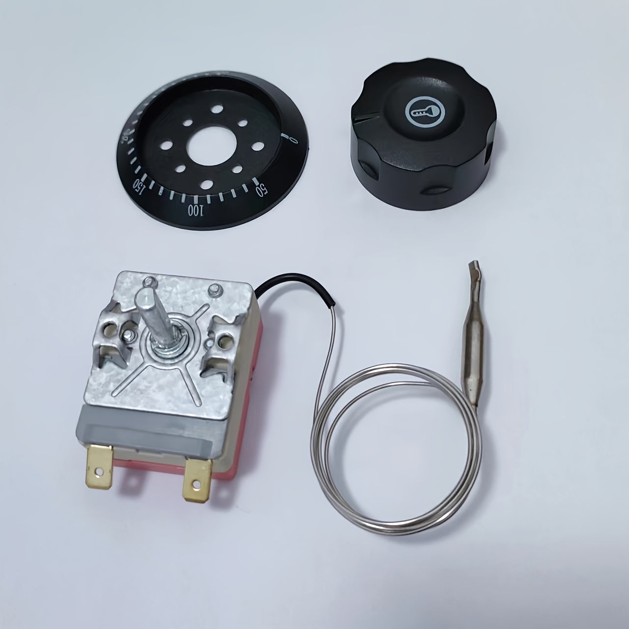 2-Pin Temperature Controller with Plastic Knob and Metal Sensor Probe for Kitchen Appliances