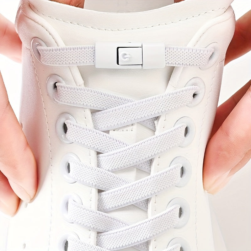 Unisex Elastic Shoe Laces Set with Buckles and Bands for Casual and Sports Shoes