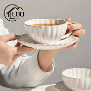 Ceramic Teacup and Saucer Set for Tea Parties and Gifts