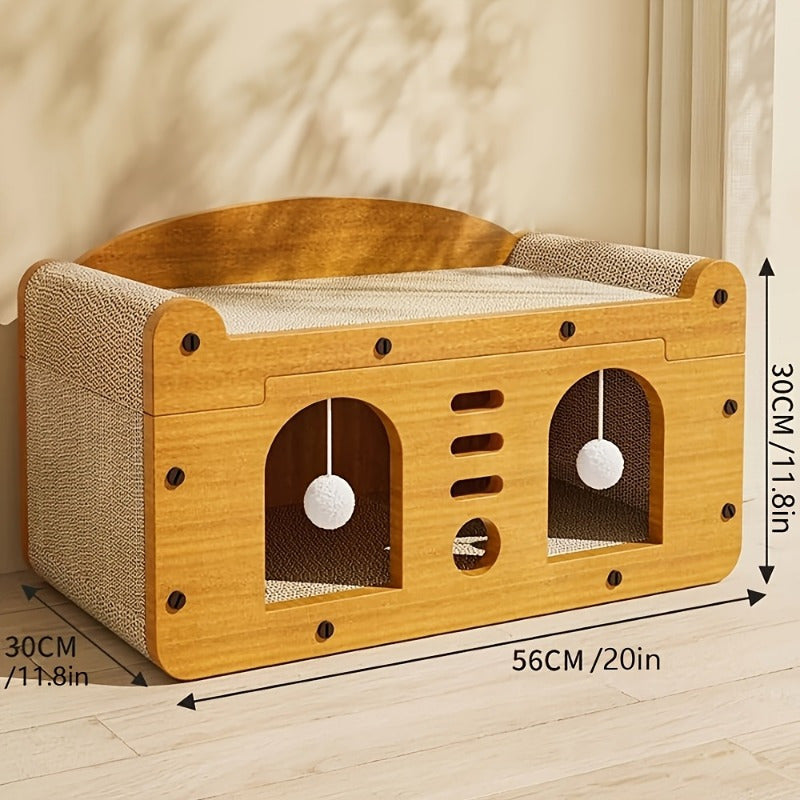 Hashamatli Katta Mushuk Qichish - O'yinchoqlar va Yotoq bilan Ko'p Darajali Mushuk Apartamenti, Barcha Mushuk O'lchamlari uchun Ideal, Mukammal Qish Sovg'asi.