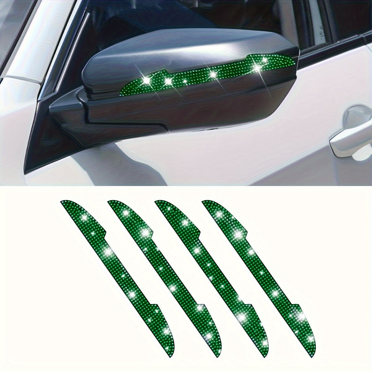 Set of 4 Rhinestone Car Door Handle Scratch Protectors for All Vehicles