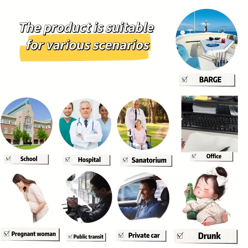 10-Pack Portable Vomit Bags for Travel, Adults and Pregnant Women, Leak-Proof