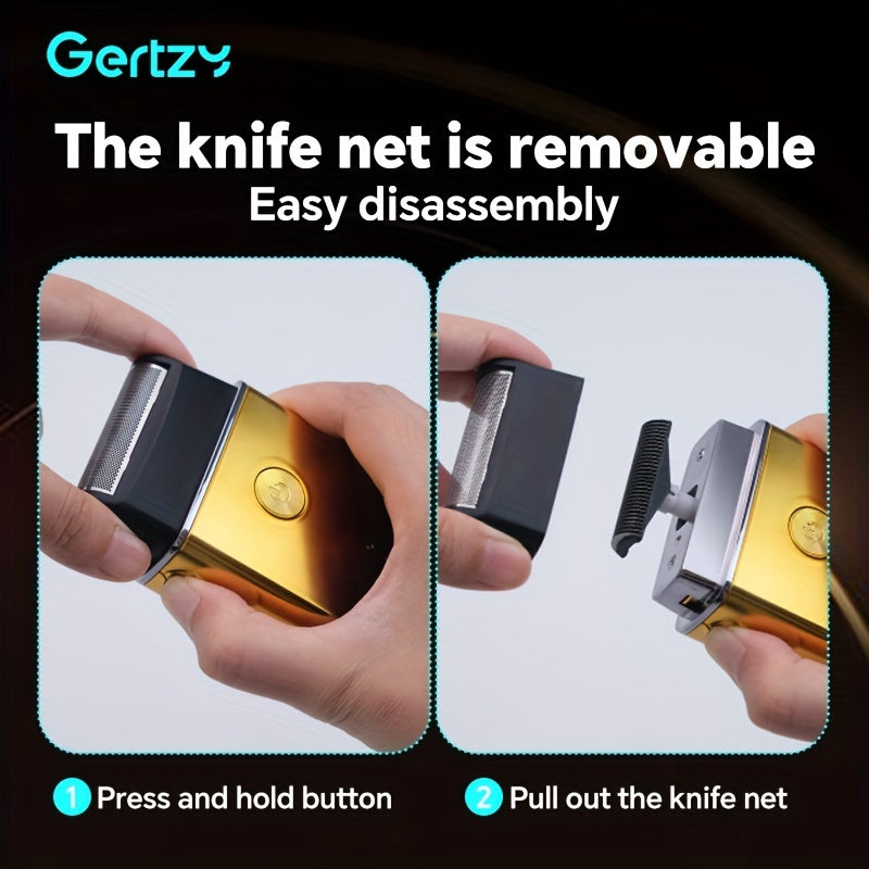 Мужская USB-заряжаемая электробритва с съемным лезвием из нержавеющей стали для домашнего использования и путешествий