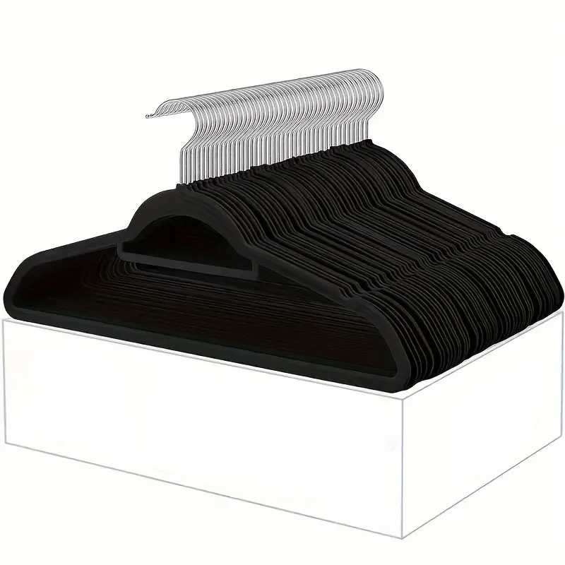 Heavy-Duty Black Velvet Hangers Bundle Includes 5 10 20 or 30 Non-Slip Nano Coated for Coats Pants Dresses
