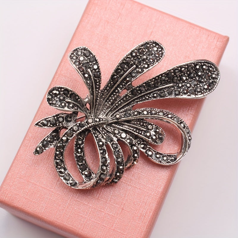 Women's Rhinestone Bow Brooch Firework-Inspired Pin Stylish Accessory