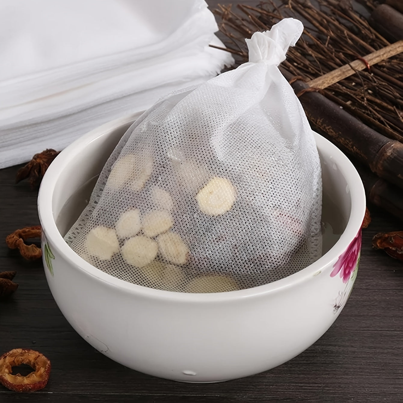 200 piezas de bolsas de té desechables de fibra no tejida, bolsas de filtro de café, bolsas de decocción de medicina china