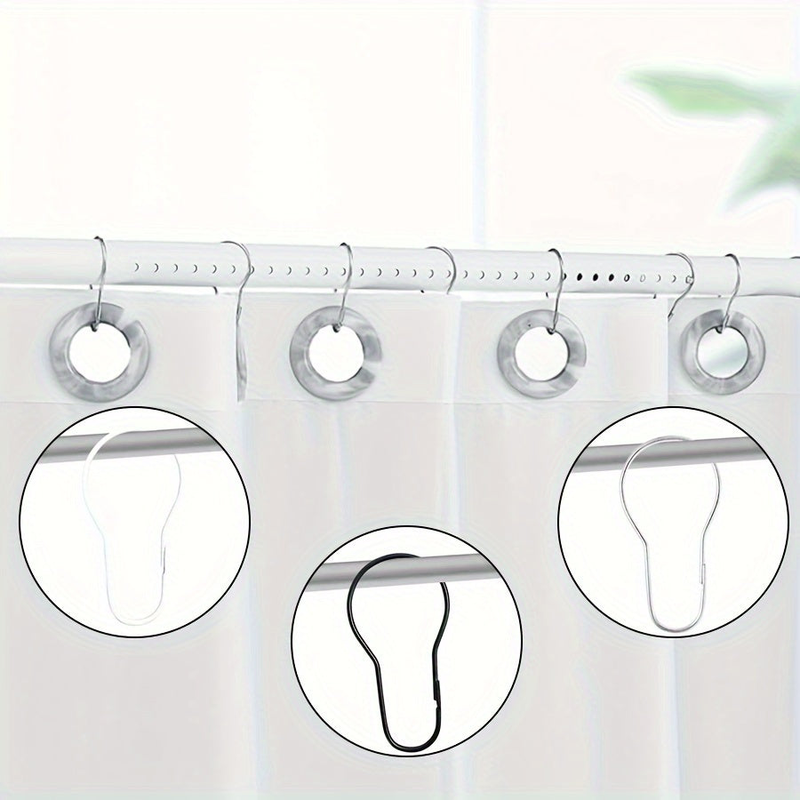 12-упаковка чугунных крючков для штор в хроме, черном и белом цветах для занавесок в ванной и на кухне.