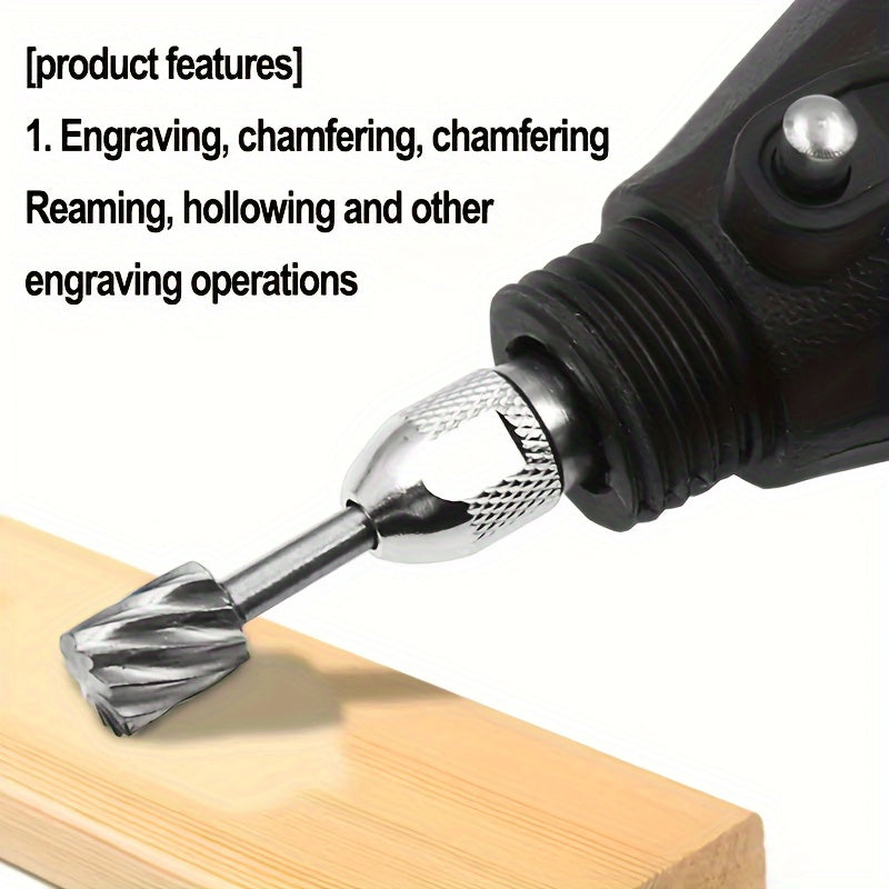 6-Piece High-Speed Steel Rotary Woodworking Tool Set for DIY Carpentry