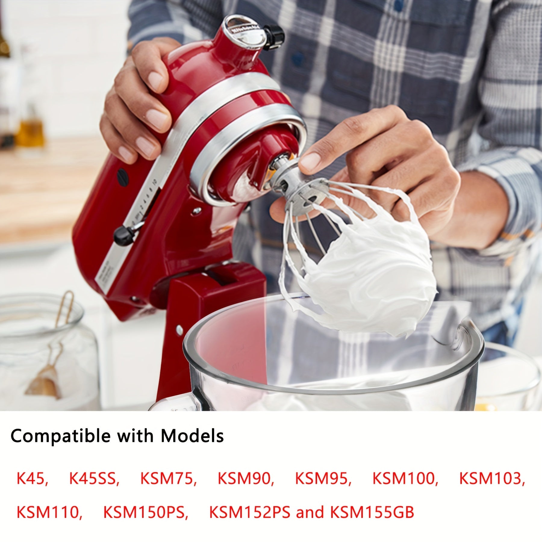 Stainless Steel Wire Whisk Attachment for Stand Mixer Egg and Cream Beater