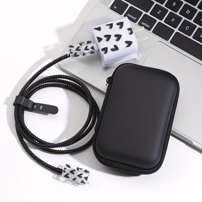 Hard Shell Cable Organizer Case for iPhone Accessories 6-Piece EVA Storage Kit