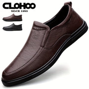Men's Slip On Loafer Shoes Leather Casual Round Toe for Fall Spring Summer Winter