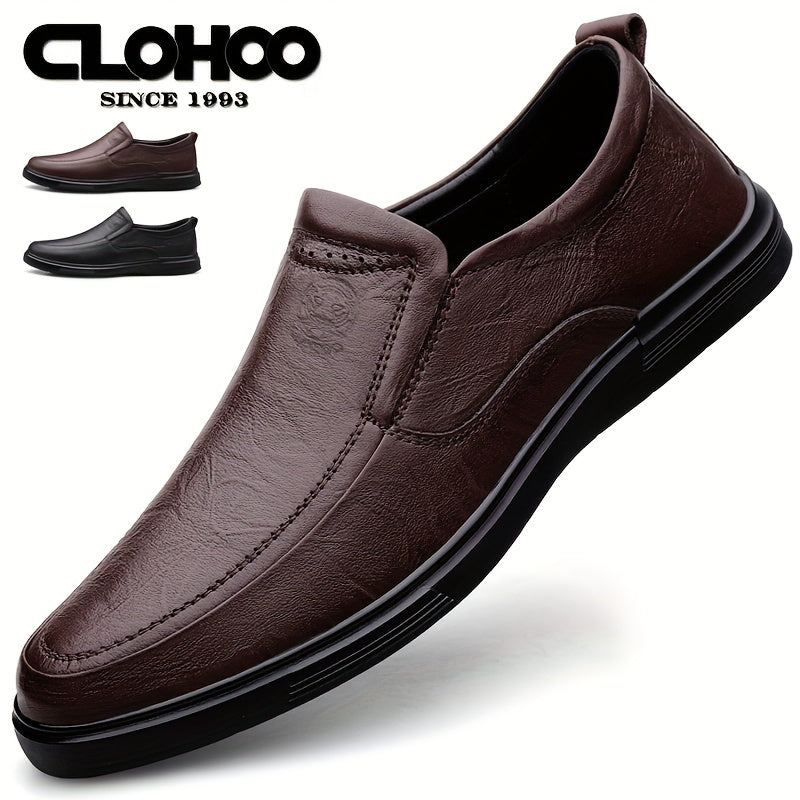 Men's Slip On Loafer Shoes Leather Casual Round Toe for Fall Spring Summer Winter