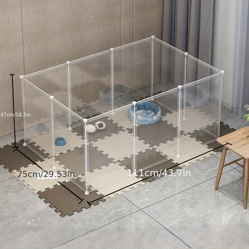 Flexible Clear Pet Playpen for Rabbits, Small Dogs, Cats Indoor Outdoor
