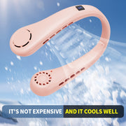 Portable Neck Fan USB Rechargeable Bladeless Personal Cooling Fan with 5 Speeds Adjustable Angle Long Battery Life