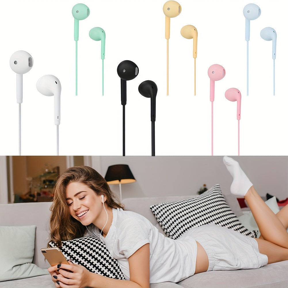Anime-Inspired Wired Earphones with Microphone 3.5mm Jack Noise Isolation Tangle-Free Cable for Cellphones