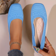 Women's Knitted Slip-On Shoes Breathable Summer Flat Casual Shoes