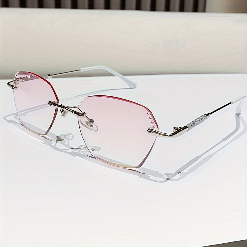 Women's Rimless Reading Glasses with Glitter Detail, 1.0 to 4.0 Magnification