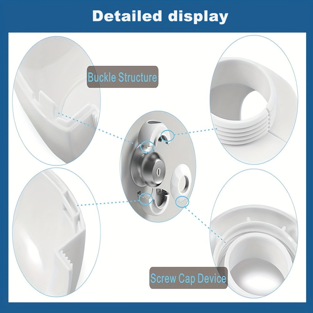 Bolalar xavfsizligi eshik tutqichlari qoplamalari Oq, bardoshli, qayta ishlatiladigan, oson olib tashlanadigan, ikki tomonlama qulflash bilan xavfsizlik