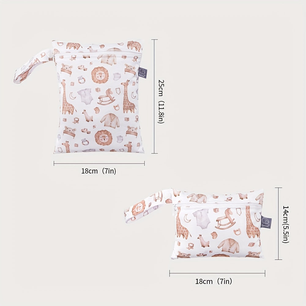 Small Waterproof Bags for Menstrual Storage Set of 2 Animal Print Diaper Bags for Halloween Thanksgiving Christmas