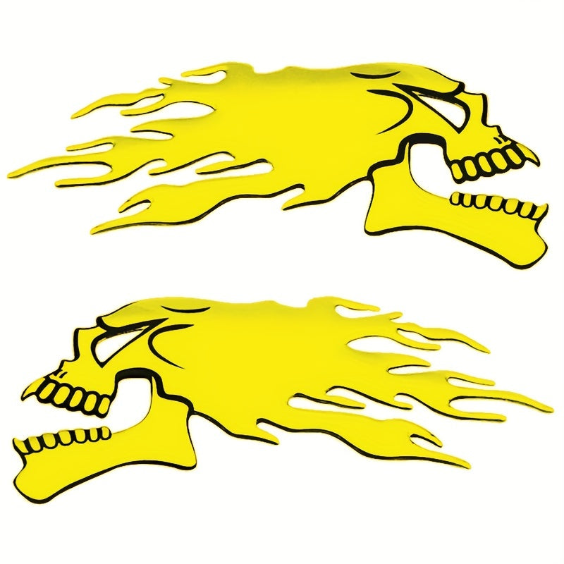 Dos piezas de calcomanías decorativas para coche, calcomanías de cuerpo de motocicleta con calavera de fantasma de PVC, en dos piezas