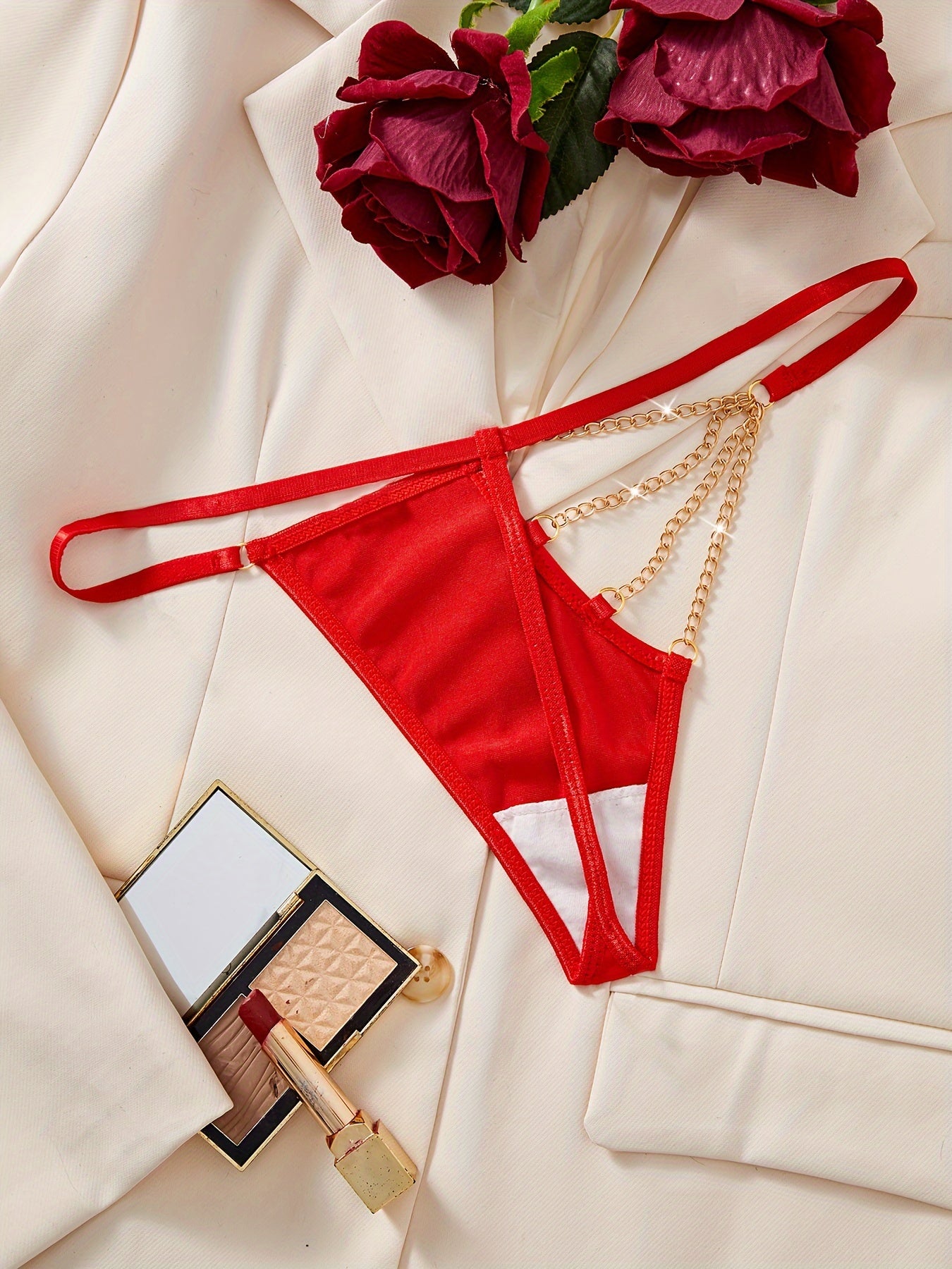 Women's Low Waist Hot Panties with Metal Chain Sexy Lingerie