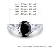 Sterling Silver Moissanite Engagement Ring 2 Carat Oval Cut for Women