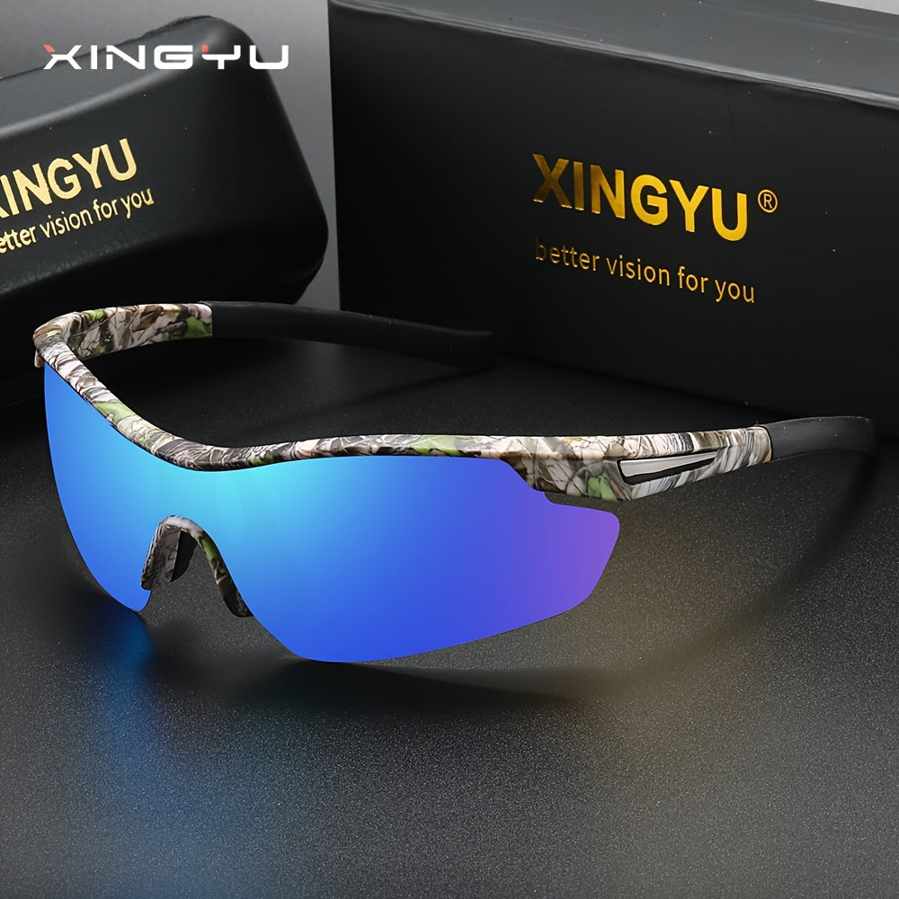 Outdoor Sports Polarized Sunglasses Camouflage Wrap Around Windproof for Men Women Cycling Fishing Driving