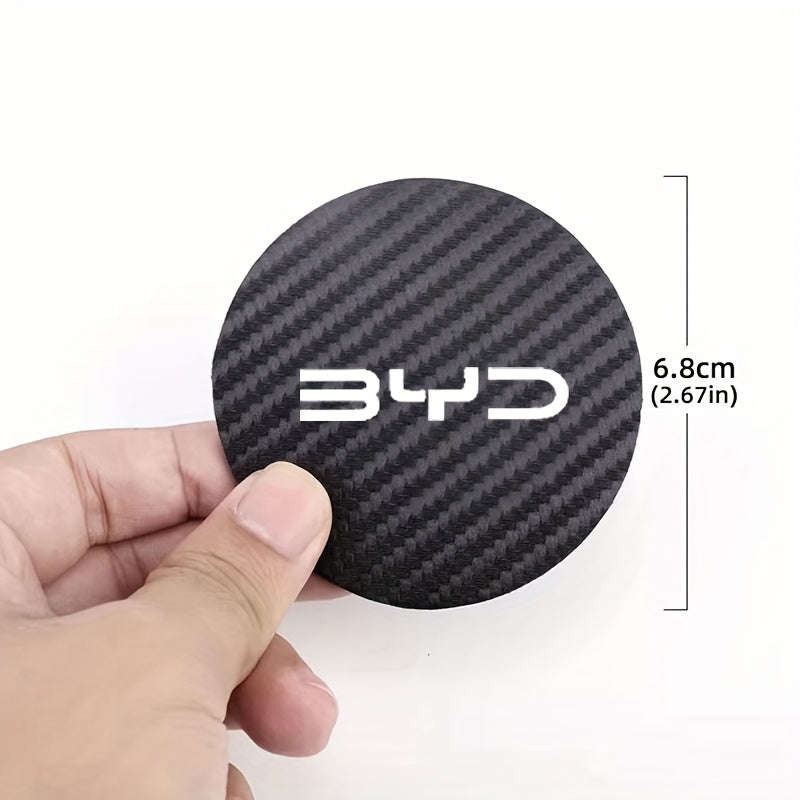 2pcs Car Carbon Fiber PU Cup Coaster Anti-Slip Durable Interior Accessory