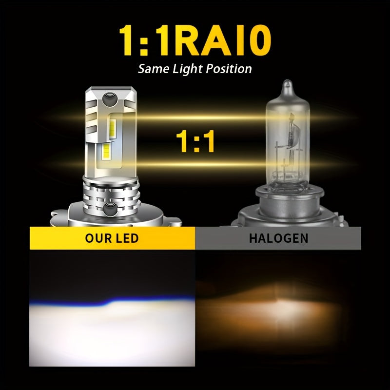 2pcs H4 LED Headlight Bulb CSP Fanless Canbus White High Low Beam for Car Motorcycle