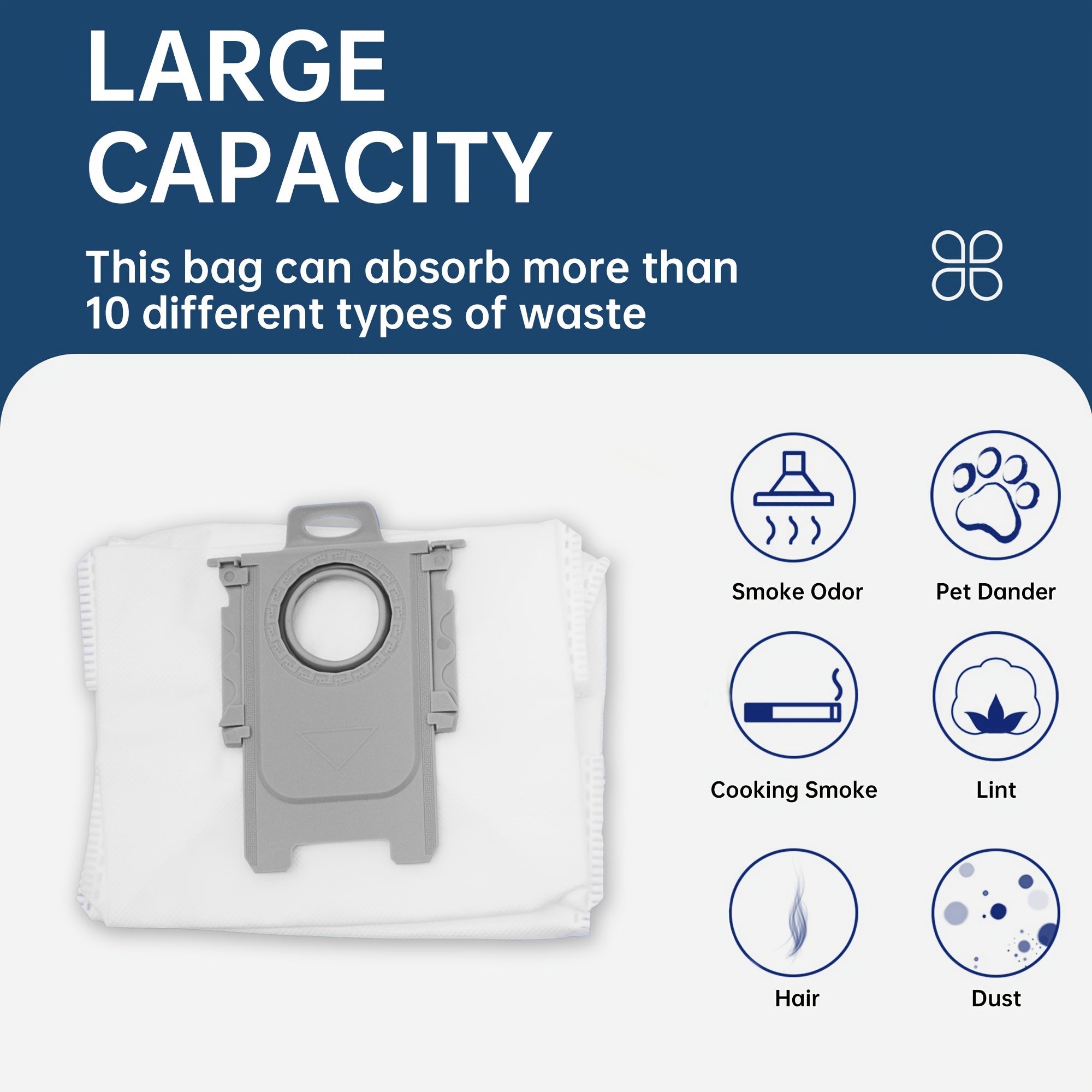 Set of 4 Vacuum Dust-Proof Bags for Roborock S8, S7, Q7 Max Ultra, Q5 Plus